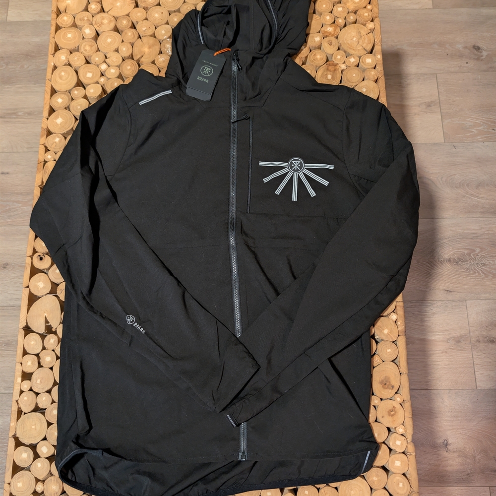 Roark Black Hooded Windbreaker with Reflective Logo